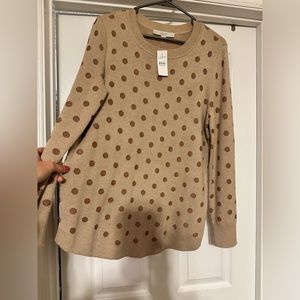 Loft NWT Metallic gold and tan sweater.